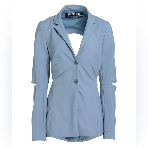 Jacquemus Melo Cutout Blazer Blue Stretch Wool Size 10 NWT - Picture 5 of 16